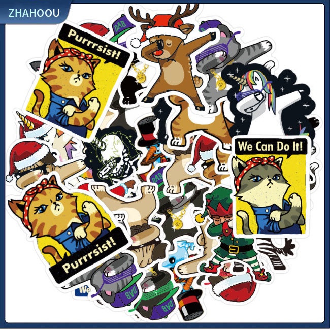 ☃Nhà Cửa☃ Bộ 60 Miếng Dán Trang Trí Chống Thấm Nước Phong Cách Hip hop