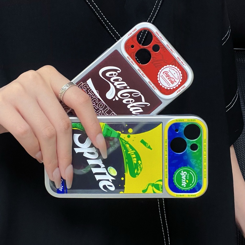 Ốp Điện Thoại TPU Mềm Mạ Điện 2 Trong 1 In Hình Chai Coca Cola Bảo Vệ Toàn Diện Cho iphone 14 13 12 11 Pro Max