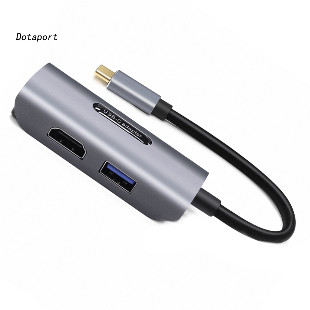 Adapter Chuyển Đổi KDDT-3 Trong 1 Type-C Sang 4K HDMI USB PD3.0 VGA Hub