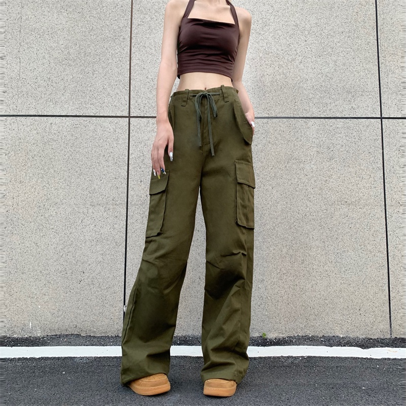 Quần Dài Phong Cách Retro RENJIANVSHENG Hàn Quốc Độc Đáo