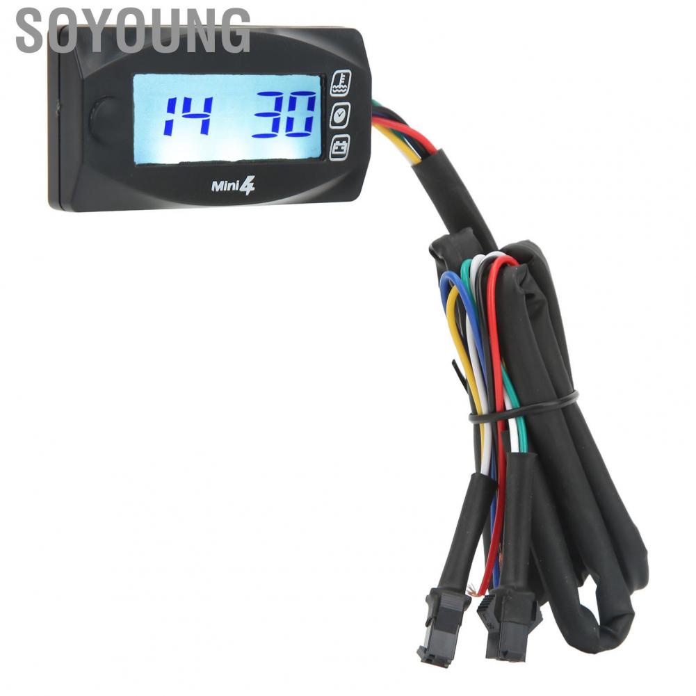 Soyoung Water Temperature Gauge  Waterproof Blue Backlight Oil Temp with 22mm Adapter for Motorcycle