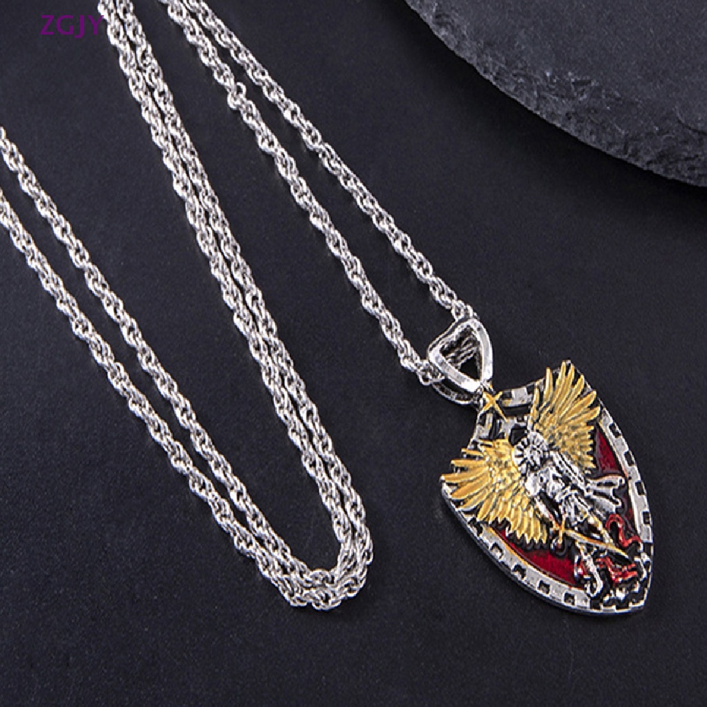 Vòng cổ Mặt Hình Chiến Binh Thánh Archangel Độc Đáo Cho Nam Mới