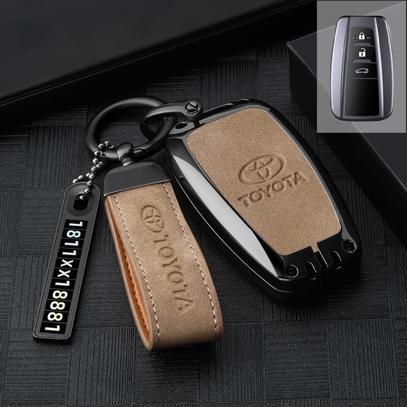 Vỏ Da + Kim Loại Bảo Vệ Chìa Khóa Xe Hơi Toyota All-New Camry / Corolla Altis / Cross 2019-2023 Vios