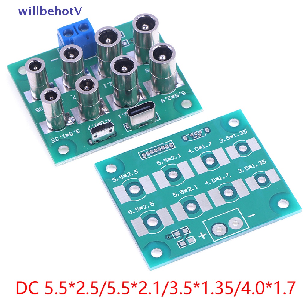 Bảng Mạch Chuyển Đổi Micro Type C Sang DC 5.5X2.1 / 2.5 4.0X1.7 3.5X1.35 mm PCB Chuyên Dụng