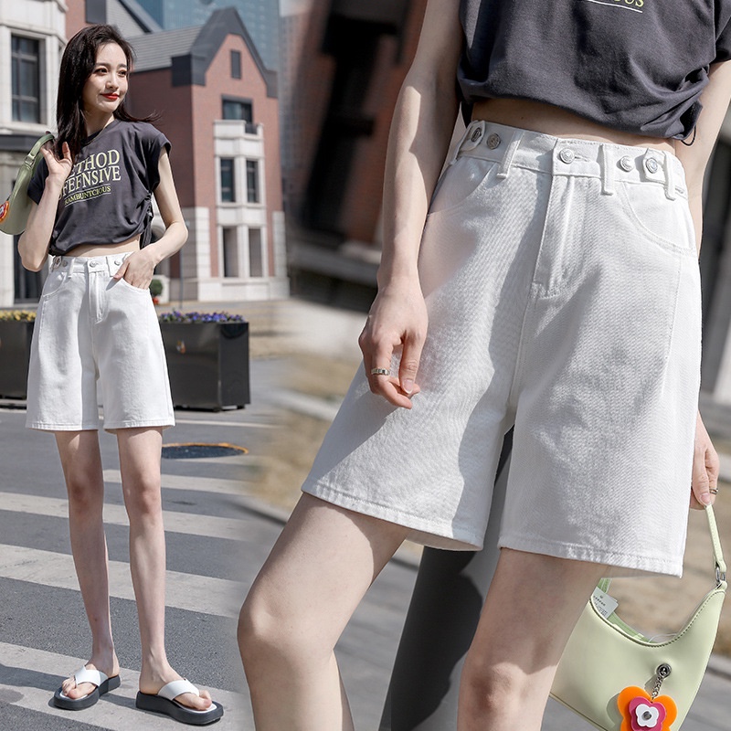 Quần Jeans Lửng Ống Rộng Phong Cách Retro Thời Trang Cho Nữ