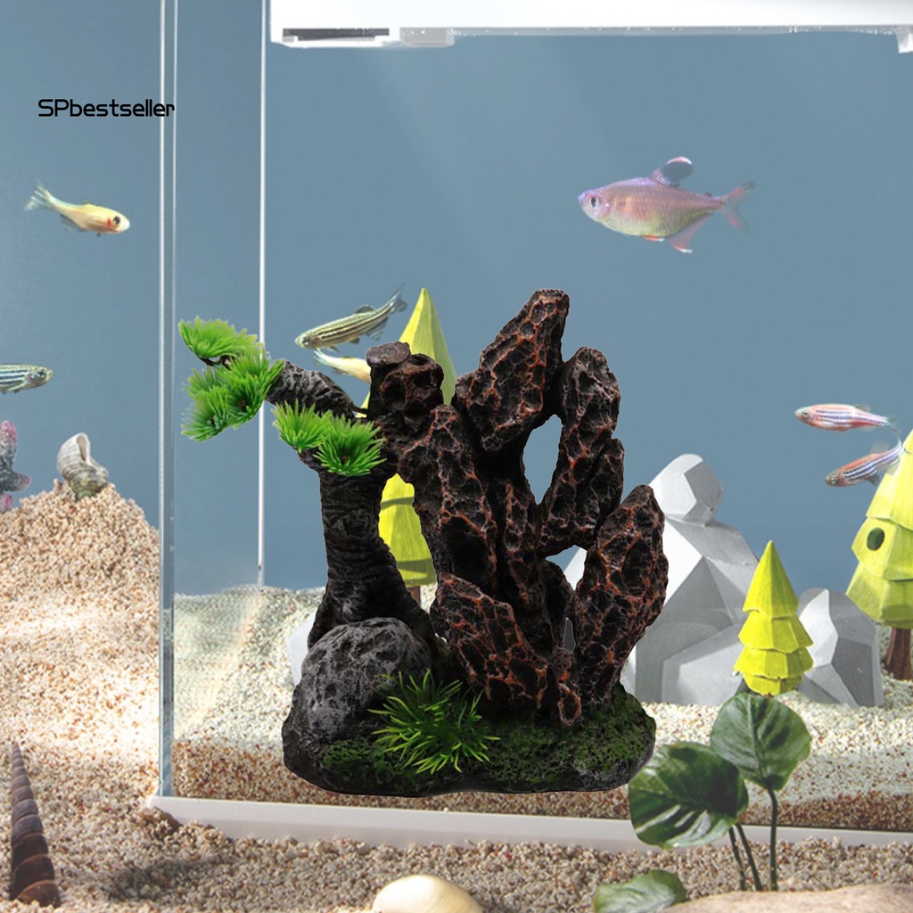 Spbestsellsr Hòn Non Bộ Không Phai Màu Chống Vỡ Không Biến Dạng Dùng Cho Bể Cá Văn Phòng