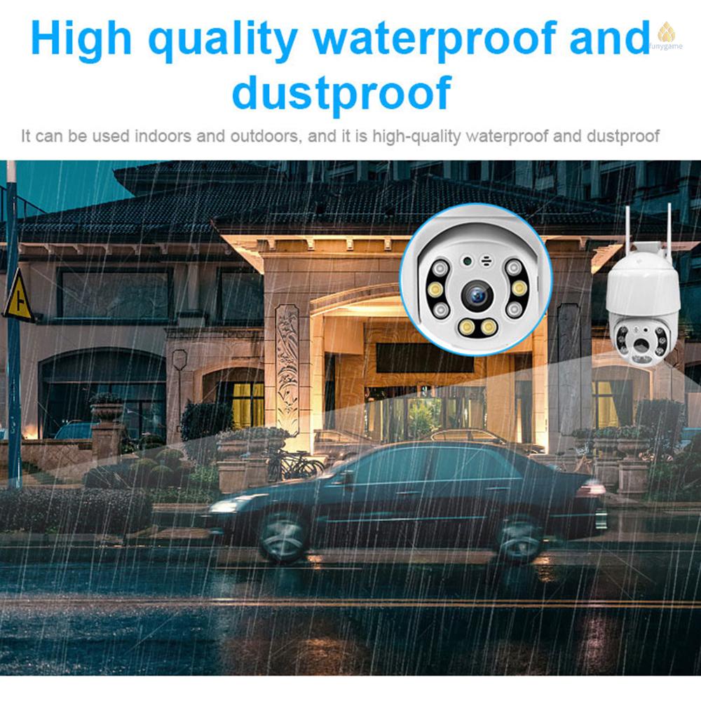 Camera Thông Minh 1080P Kết Nối WiFi Không Dây, Chống Thấm Nước, Hỗ Trợ Quay Phim 355° Chuông Báo Động Chuyển Động Hai Chiều Điều Khiển Từ Xa Bằng Ứng Dụng Có Đèn Và Âm Thanh