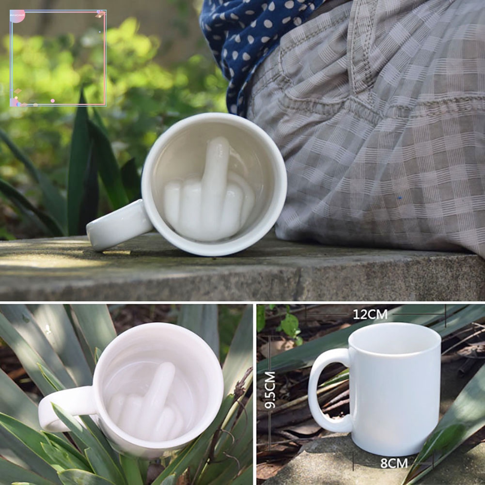 Cốc Sứ Uống Trà / Cà Phê / Nước Ép Hình Ngón Tay Giữa Độc Đáo Trang Trí Nhà Cửa