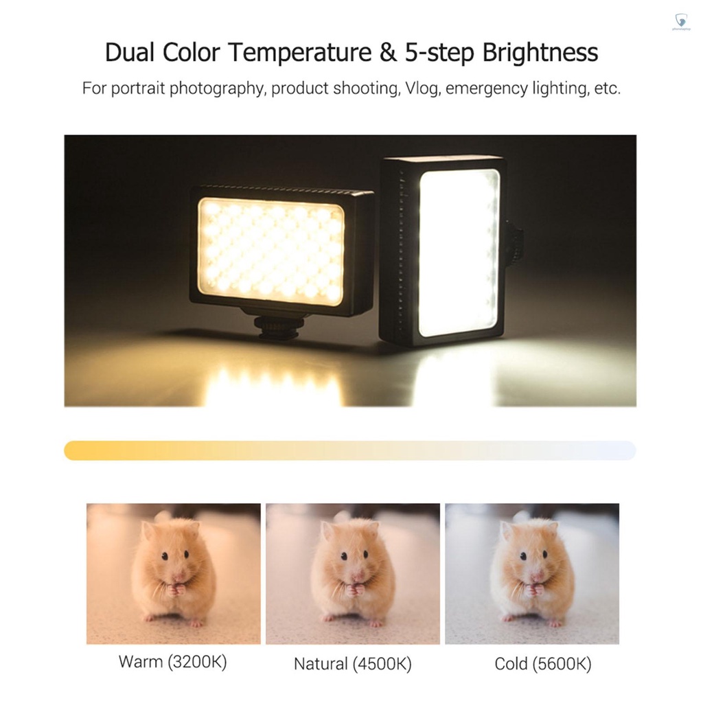 Đèn LED 3200K-5600K Có Lỗ Vít 1 / 4 Inch Điều Chỉnh Được Dành Cho Chụp Ảnh