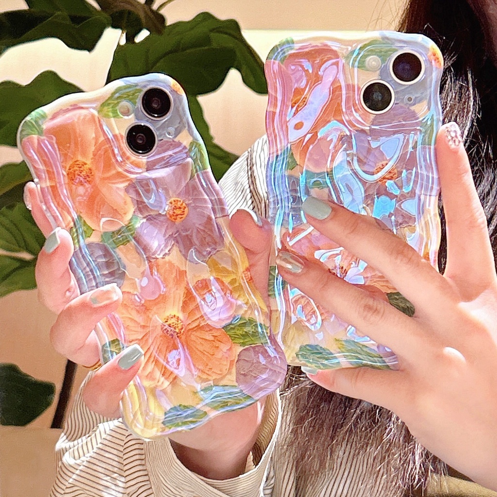 Ốp Điện Thoại TPU Chống Sốc Họa Tiết Tranh Sơn Dầu Cho IPhone 14 13 12 11 Pro Max