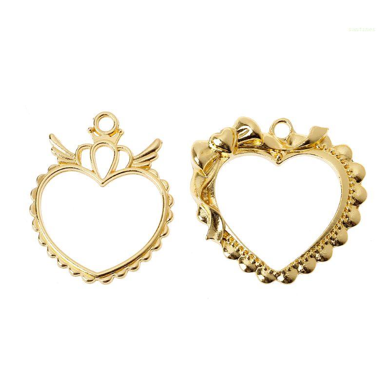 Set 2 Khuôn Silicon Hình Trái Tim Màu Vàng Đồ Chơi Cho Bé