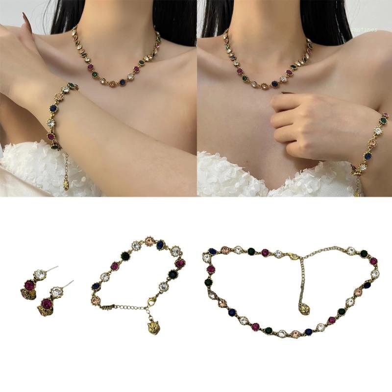 Bộ Trang Sức Đính Đá Thời Trang Dành Cho Nữ