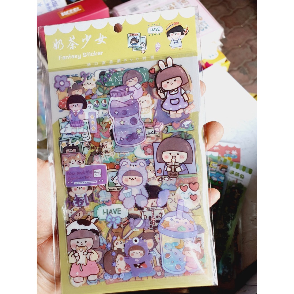 Hình Dán Set 6 Tấm Sticker Dán Trang Trí Đáng Yêu Cho Bé DCTE