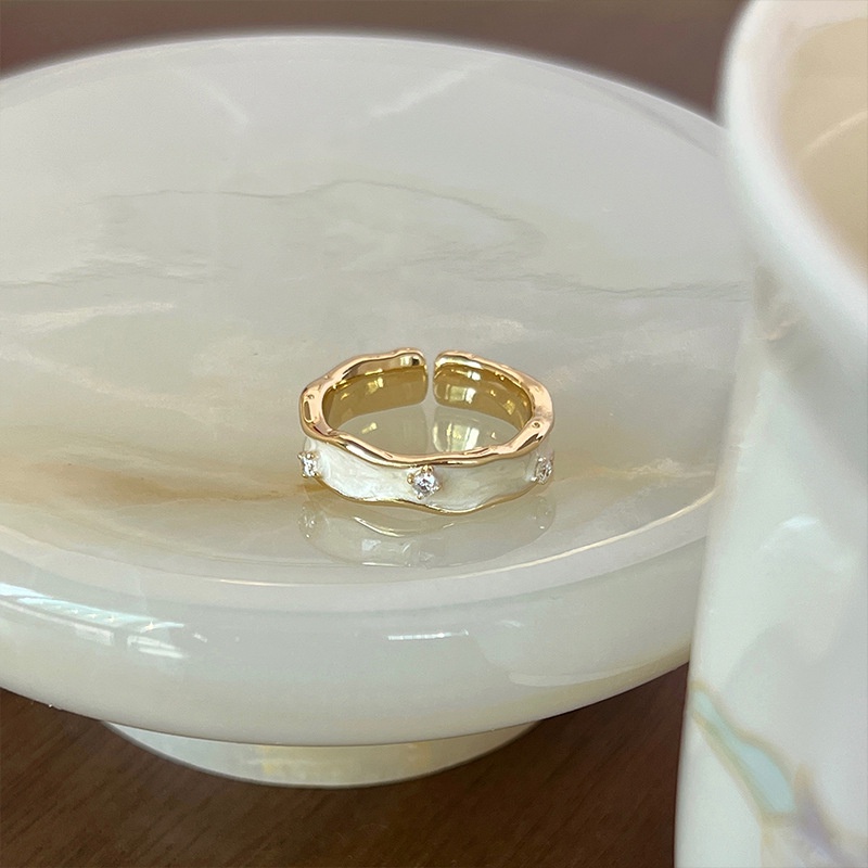 Nhẫn HợP Kim DạNg Hở ĐíNh NgọC Trai Giả ThờI Trang