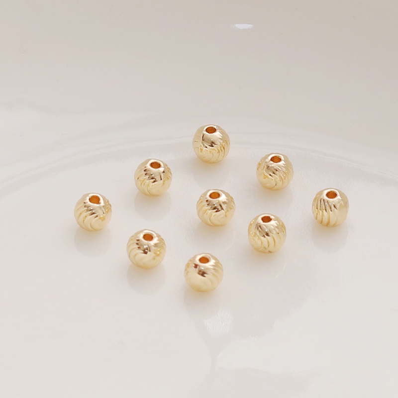 Bộ 50 Hạt Xâu Chuỗi 4mm Mạ Vàng 14K Nhiều Màu Sắc