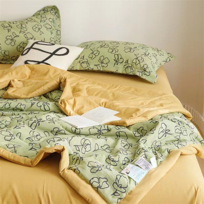 Bộ chăn ga gối Cotton Đũi VIE HOME - Bedding mềm mát nhiều họa tiết đẹp Drap nhiều kích thước bọc nệm M4,m6,M8