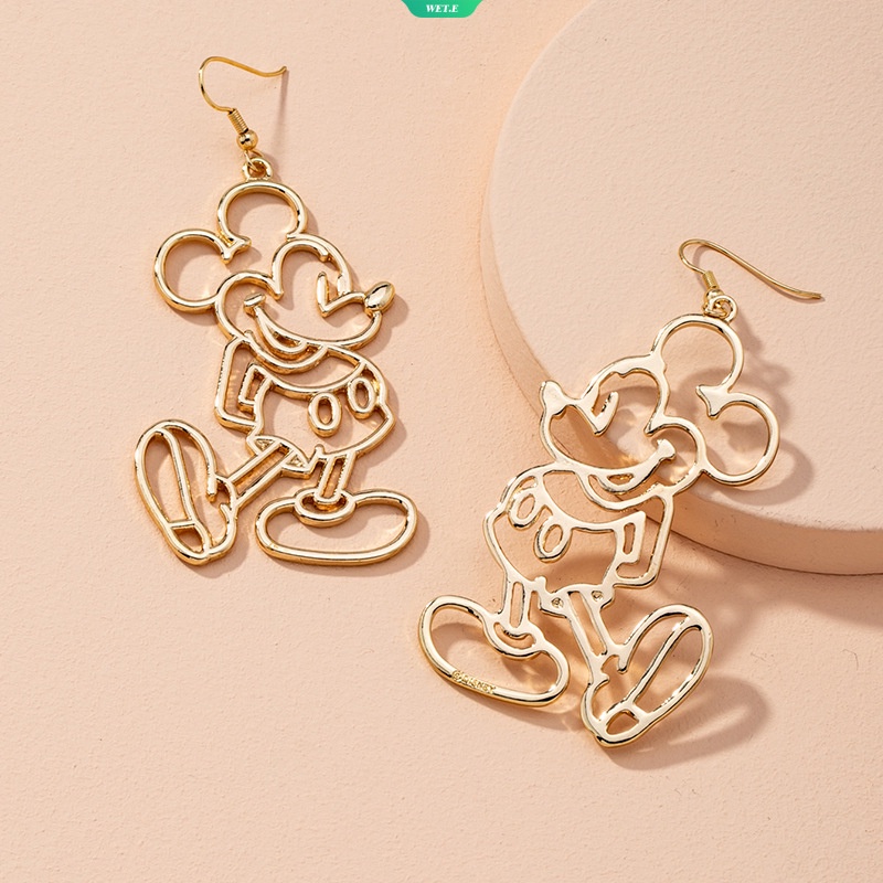 Bông Tai Họa Tiết Chuột Mickey Hoạt Hình Màu Vàng Phong Cách Hàn Quốc Thời Trang Cho Nữ 2023