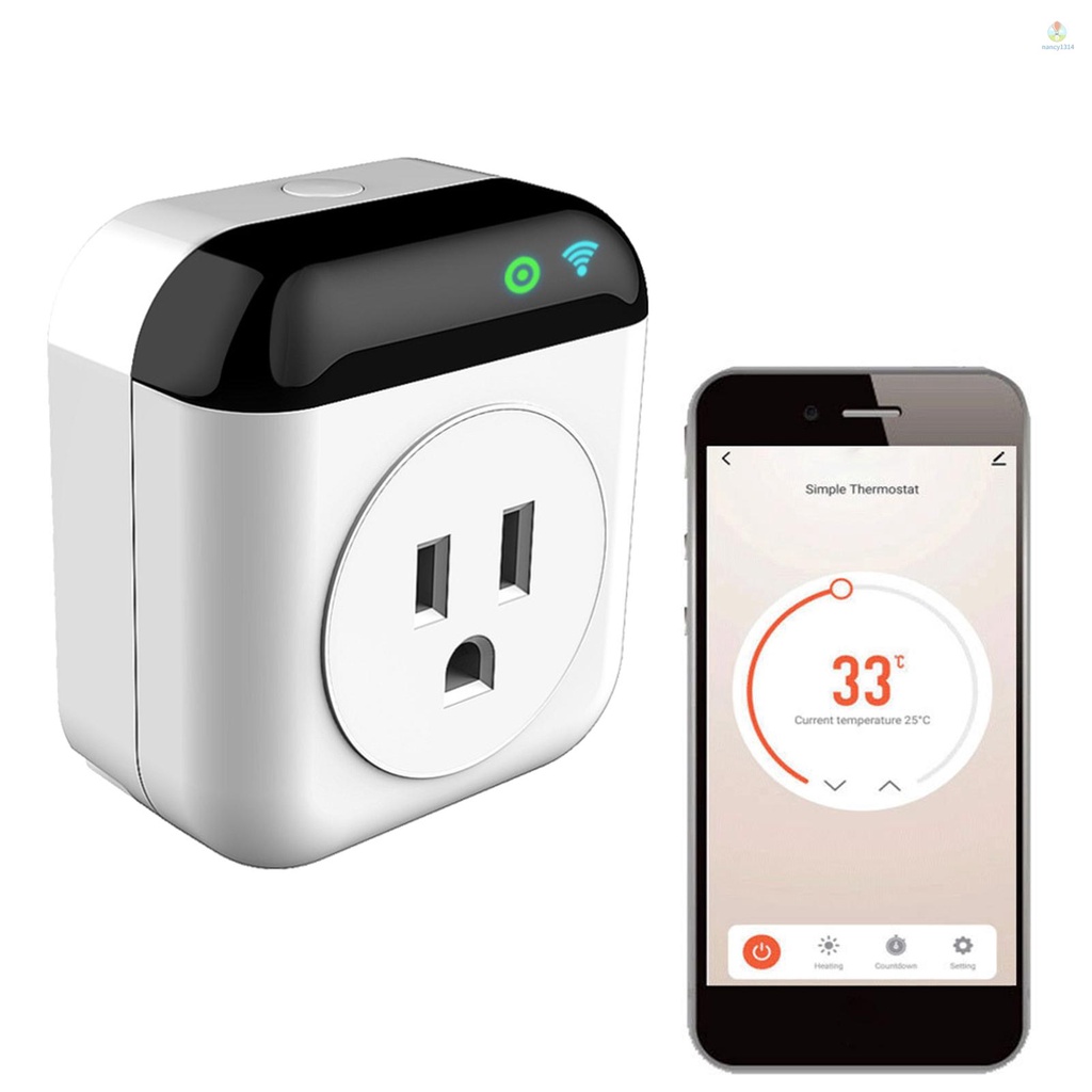 Ổ Cắm Mini Thông Minh Điều Khiển Nhiệt Độ Kết Nối Wifi 10A Điều Khiển Bằng Giọng Nói Tiện Dụng