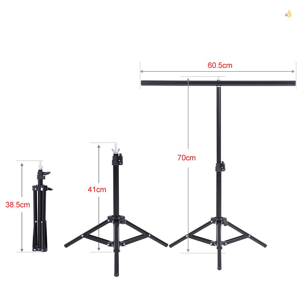 Bộ Giá Đỡ Kim Loại Nhỏ 60.5 * 70cm Kèm 3 Kẹp Cố Định Dùng Làm Phông Nền Chụp Ảnh