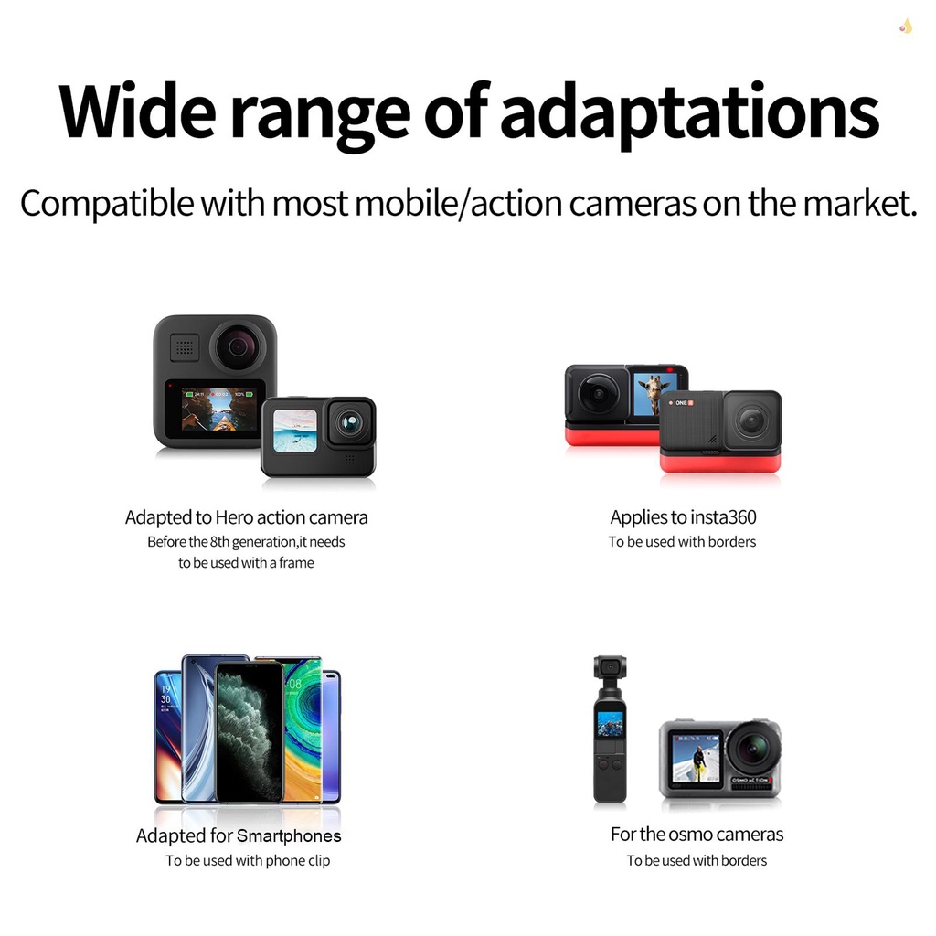 TELESIN Giá Đỡ Nhựa Tel Resin GP-HBM-MT2-YH Gắn Mũ Bảo Hiểm Có Thể Điều Chỉnh Góc Gập Lại Cho Mô Tô 11 / 10 / 9 / 8 Osmo Action Insta360