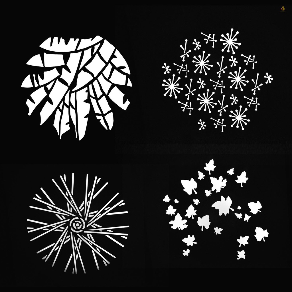 Bộ 6 Thẻ Đồ Họa Gobos Bằng Kim Loại Với Họa Tiết Rỗng Để Chụp Ảnh