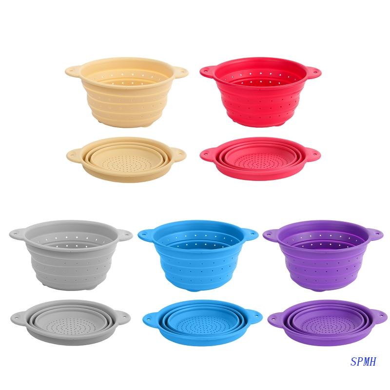 Rổ Rửa Rau Củ Quả Bằng Silicone Siêu Gấp Gọn Tiện Lợi