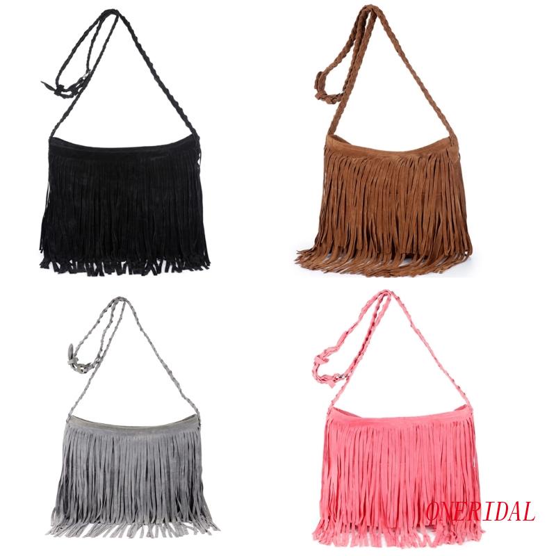 Túi Đeo Chéo Tua Rua Phong Cách Retro Thời Trang Cho Nữ