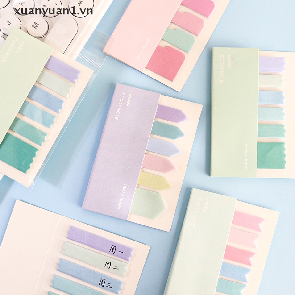 Set 120 Tờ Giấy Ghi Chú Tự Dính Màu Sắc Macaron Xinh Xắn Tiện Dụng