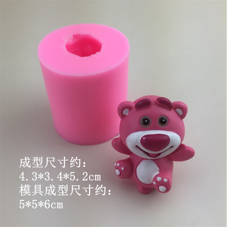 Khuôn silicone Khuếch Tán Tinh Dầu Hình Gấu / Dâu Tây Ba Chiều Trang Trí Xe Hơi