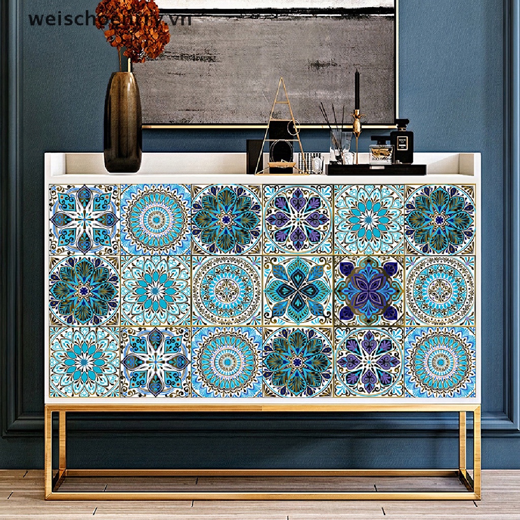 10 Sticker PVC Cứng Chống Nước Họa Tiết Mandala Dễ Thương Bắt Mắt