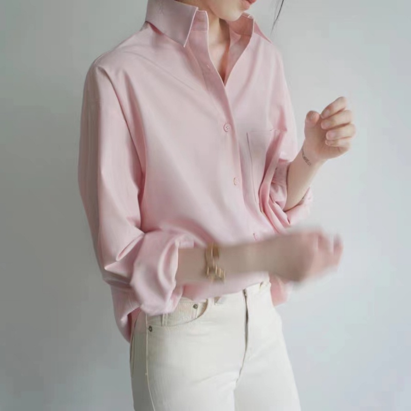 Áo Sơ Mi Cotton Dệt Sợi Tre Mềm Mại Tay Dài Đa Năng Thân Thiện Với Da