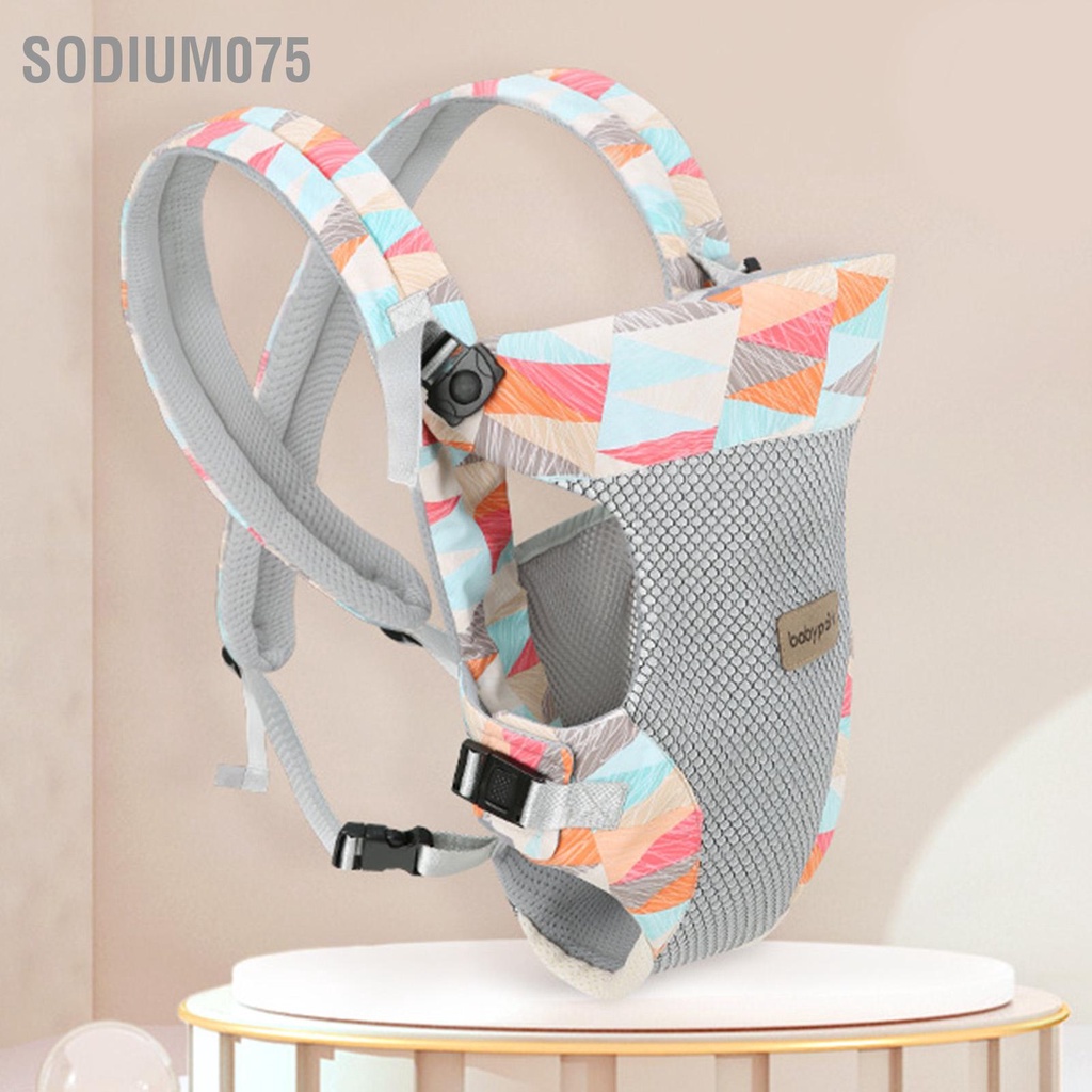 Sodium075 Địu Em Bé Thoáng Khí Phía Trước Sau Lưng Hỗ Trợ Đầu Có Thể Điều Chỉnh Di Động Trẻ Sơ Sinh Quấn Cho