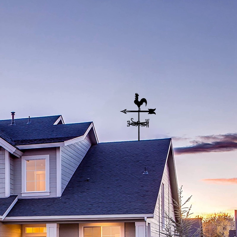 Rooster Weather Vane - Cockerel Weathervane Silhouette - Chỉ Báo Hướng Gió Trang Trí Ngoài Trời