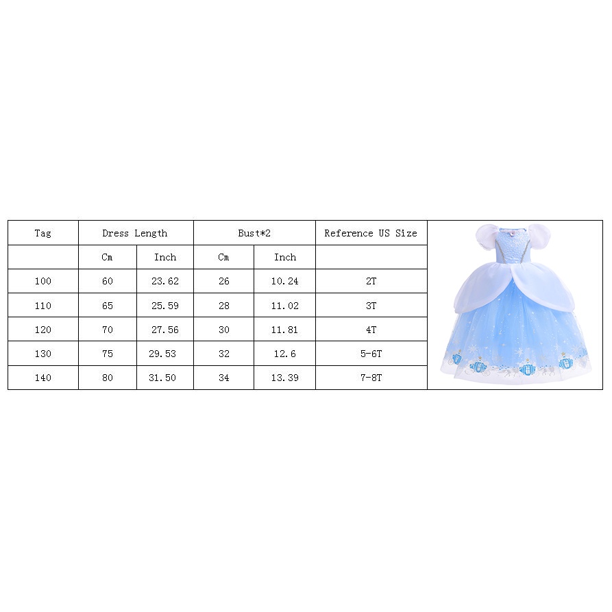 Đầm Hóa Trang Công Chúa Lọ Lem LXAA C16 Sang Trọng Cho Bé Gái