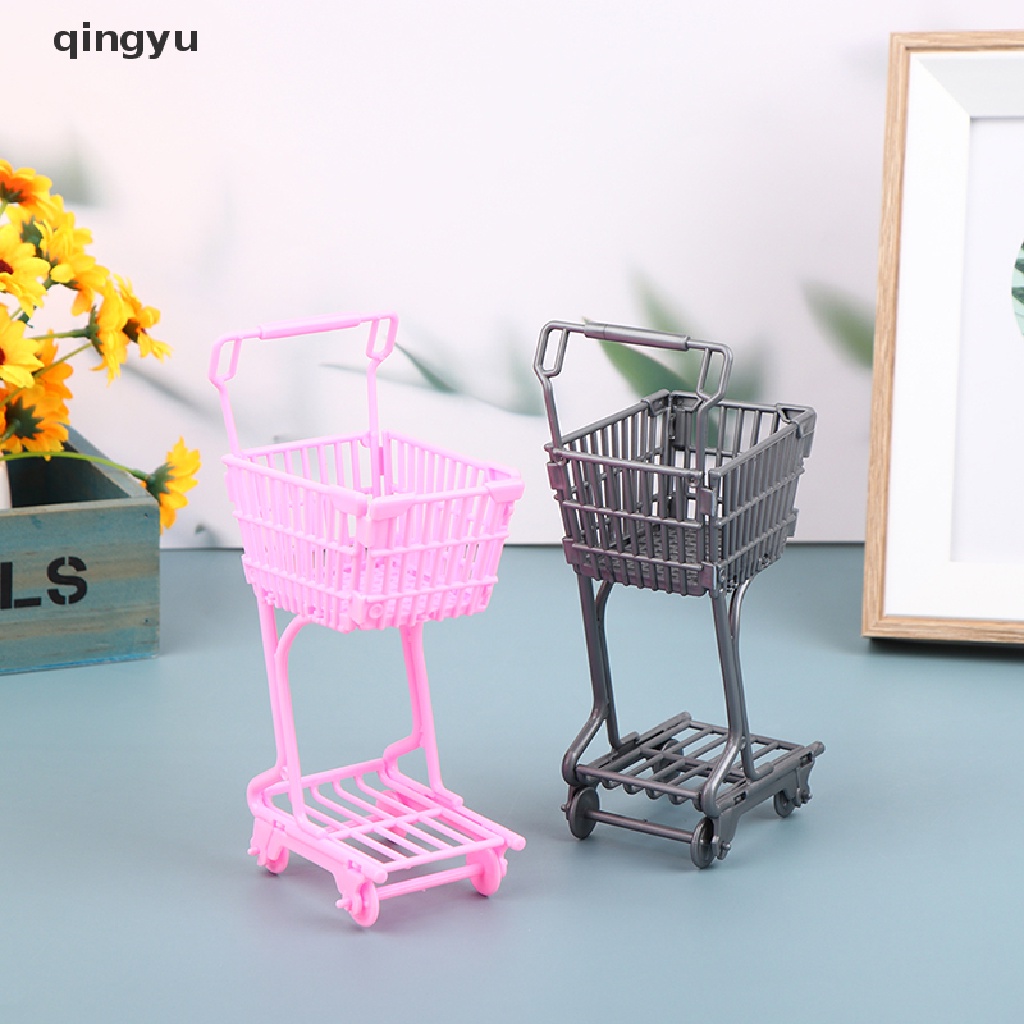 Mô Hình Xe Đẩy Mua Sắm Mini Thời Trang Cho Nhà Búp Bê