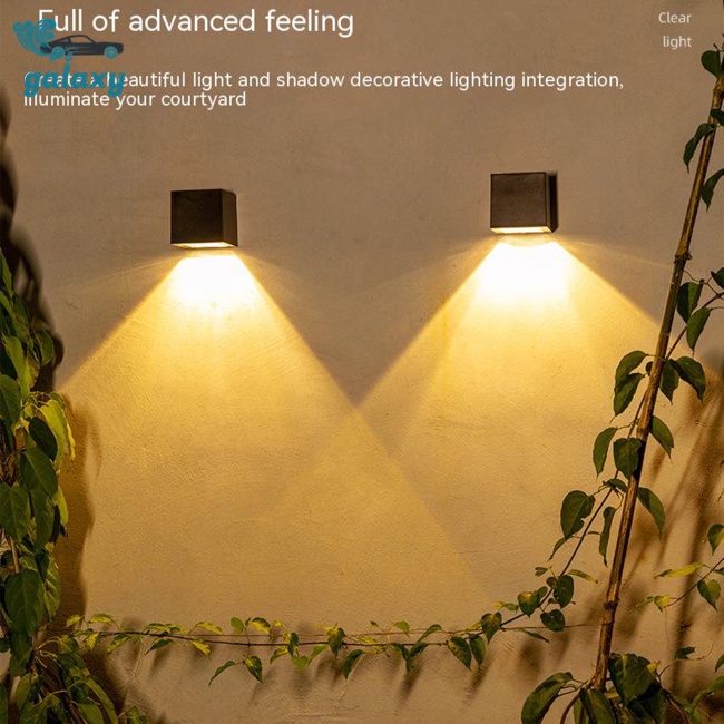 Galaxy Đèn Gắn Tường Hình Vuông Sử Dụng Năng Lượng Mặt Trời Chống Thấm Nước Điều Khiển Ánh Sáng Ban