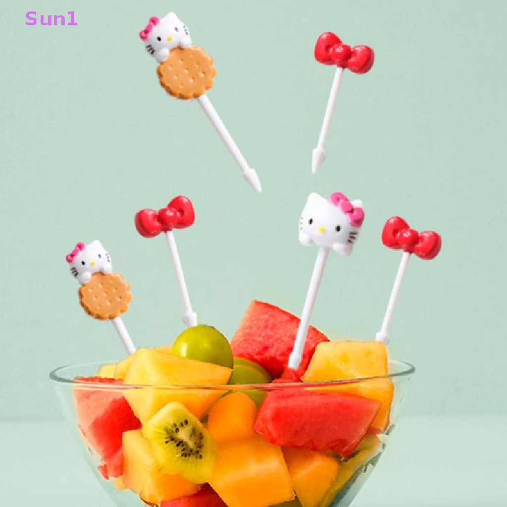 Set 8 Nĩa Ăn Trái Cây Hình Hello Kitty Xinh Xắn 1: &gt;