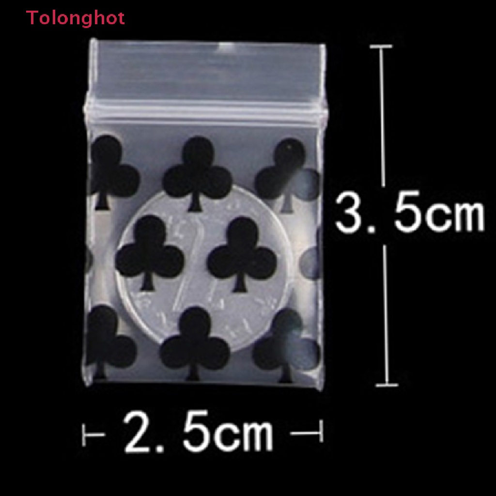 Bộ 100 Túi Zip Nhỏ Trong Suốt In Họa Tiết Đầu Lâu Cười Dễ Thương