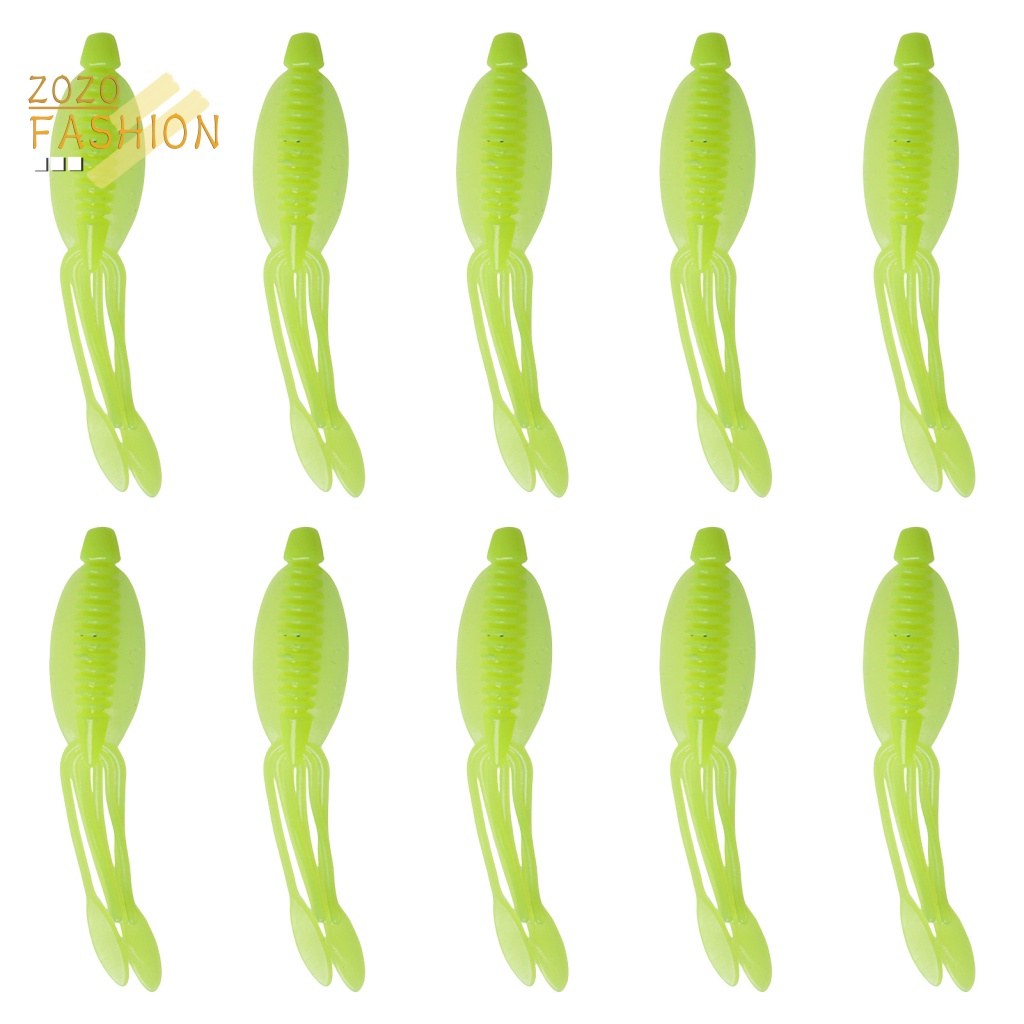 Bộ 10 Mồi Câu Cá Hình Bạch Tuộc Mềm Nhiều Màu Sắc