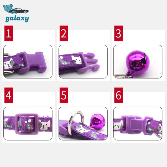 Galaxy Vòng Cổ Chống Thất Lạc Có Thể Điều Chỉnh Và Chuông Hình Chó Mèo