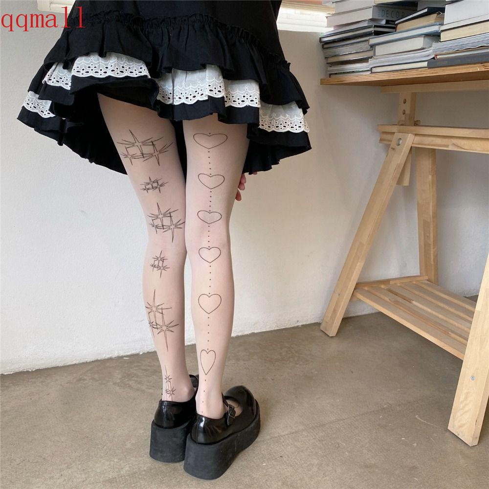 Quần Tất Lưới Thoáng Khí Họa Tiết Bướm Phong Cách Gothic Cổ Điển Dành Cho Nữ