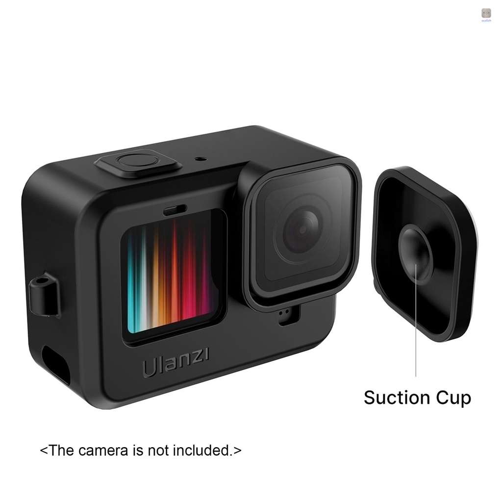 Ốp Bảo Vệ Camera Hành Trình Ulanzi G9-1 Bằng Silicon Cao Su Mềm Kèm Dây Đeo Thay Thế Cho 10 / 9 Đen