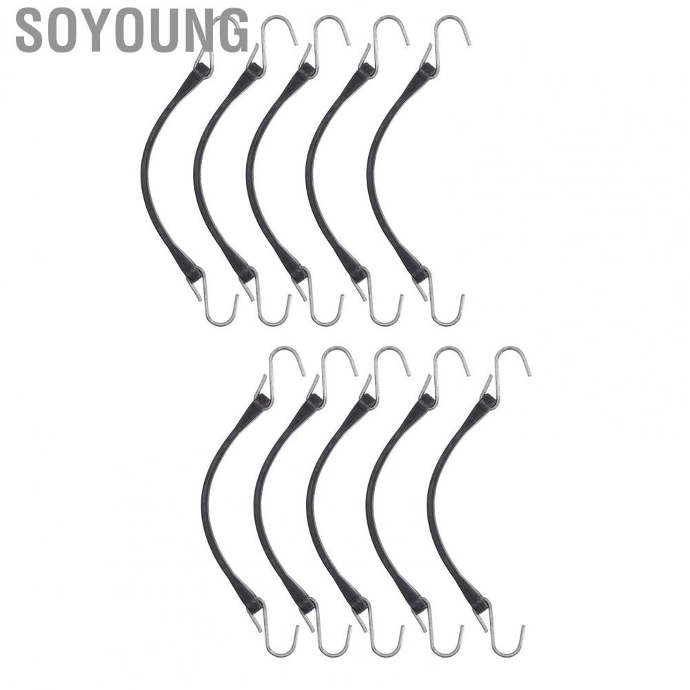 Soyoung Motorcycle Tie Downs  Trailer Tarp Straps Break Resistant 10in Rubber  for Camper