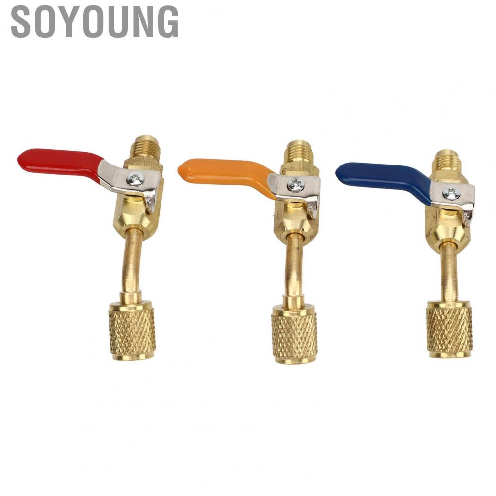 Soyoung Refrigerant Ball Valve  Air Conditioning Refrigerant Ball Valve 6PCS Easy Connection  for R410A R134A Refrigeration Charging Hoses