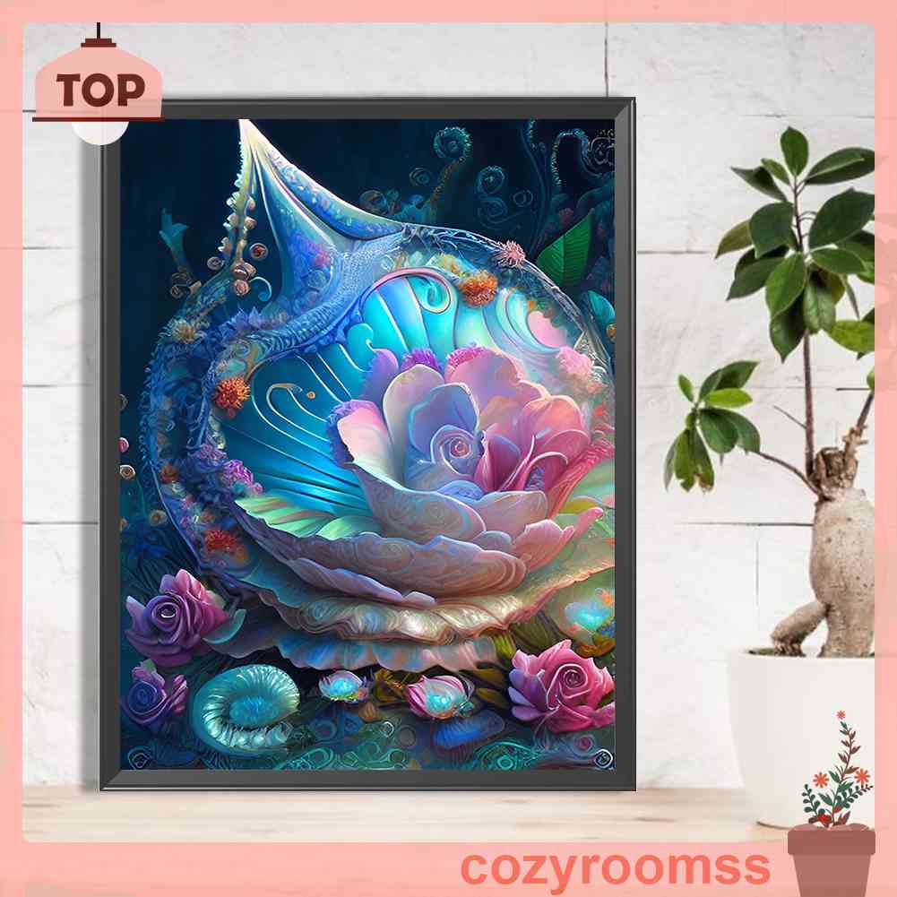 Bộ Tranh Đính Đá 5D Họa Tiết Vỏ Sò Độc Đáo DIY Dùng Trang Trí Nhà Cửa