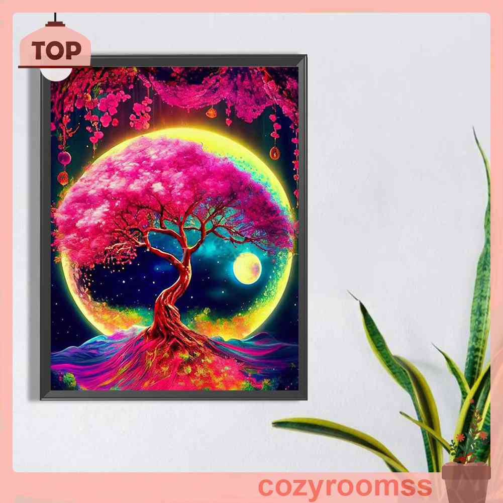 Tranh Đính Đá Kim Cương Toàn Bộ 5D DIY Hình Vẽ Cây