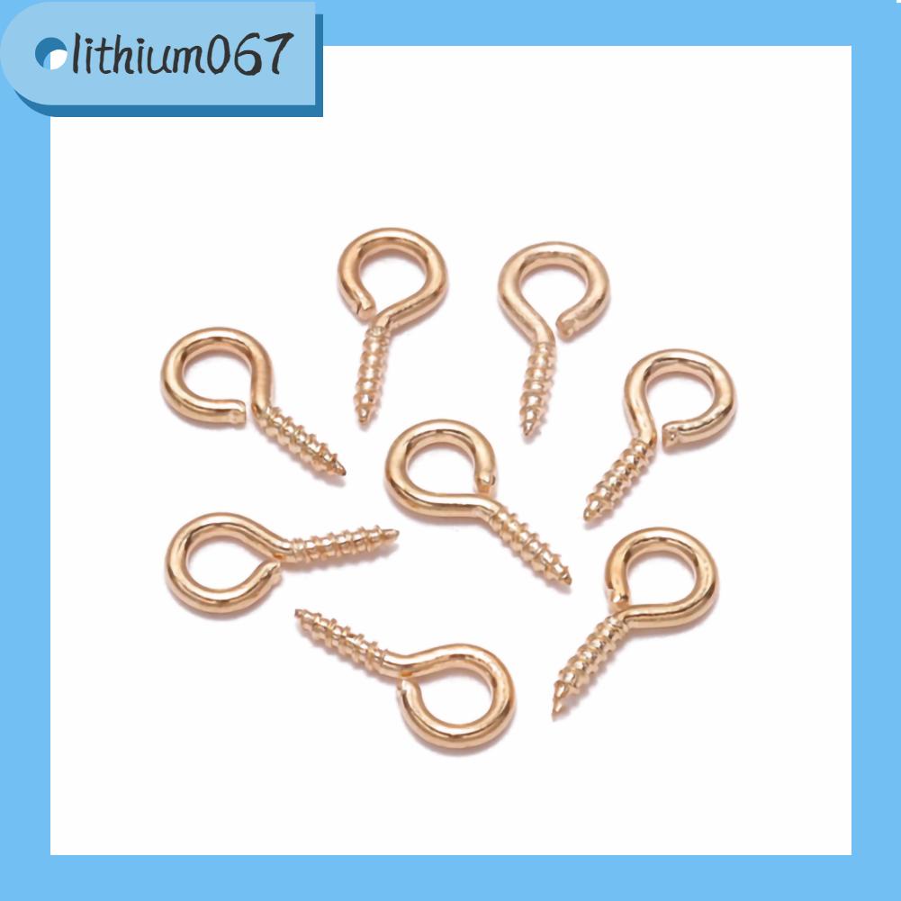 Lithium067 200 Chiếc Móc Mắt 12X5.5Mm/0.5X0.2in Màu Sắc Tươi Sáng Bằng Tay Mài Đánh Bóng DIY Làm Silicon Vít