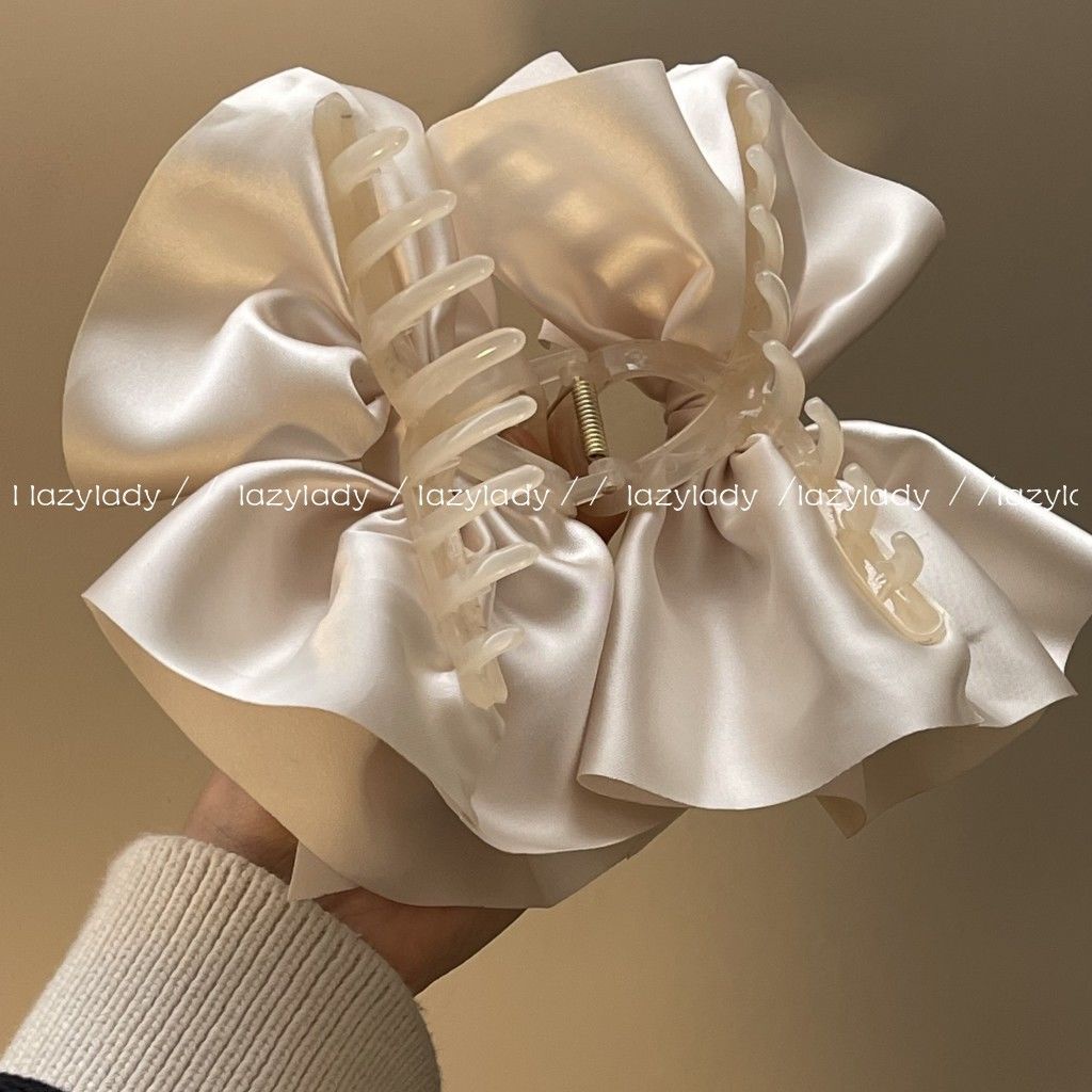 [F &amp; X] Kẹp Cá Mập Độc Đáo Có Thể Giữ Tóc Đầy Đặn Hơn!Kẹp Tóc Nơ Lớn Chất Liệu Satin Cao Cấp y2k
