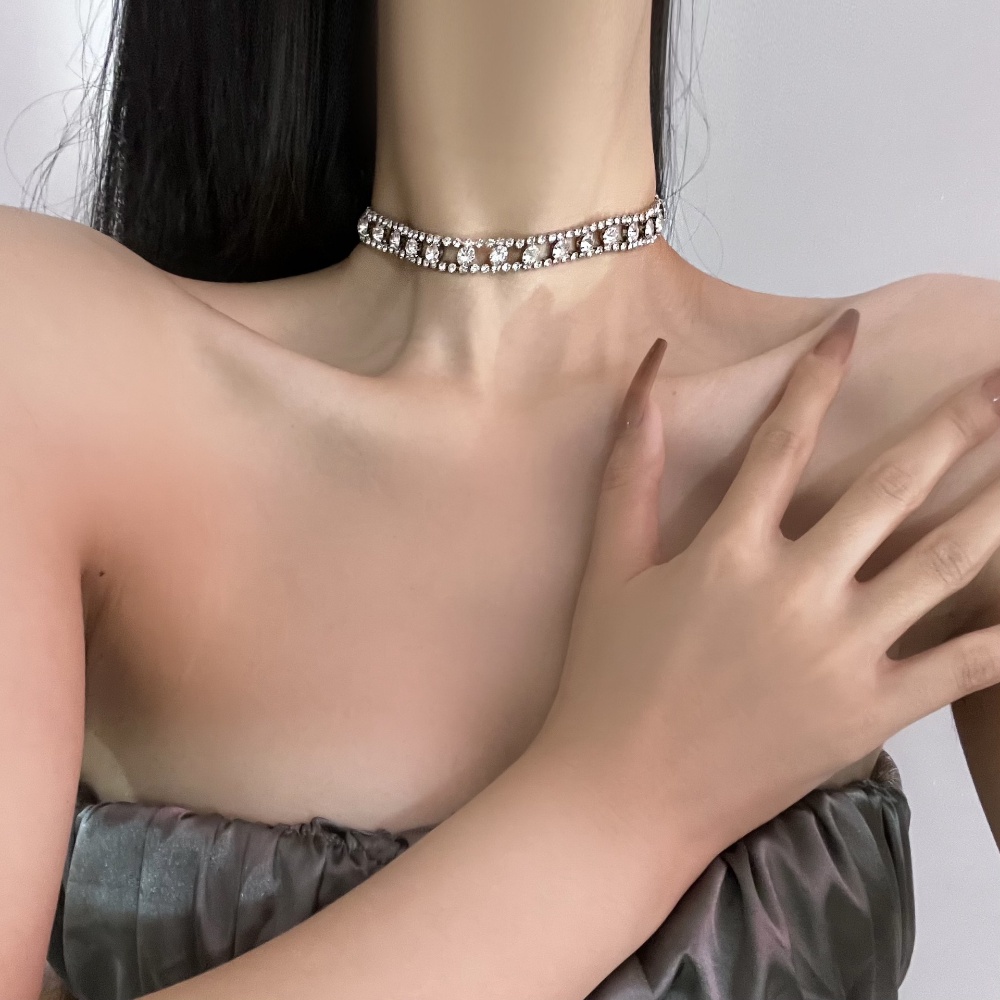 Vòng cổ Hai Lớp Đính Ngọc Trai Hình Giọt Nước Thời Trang Dành Cho Nữ