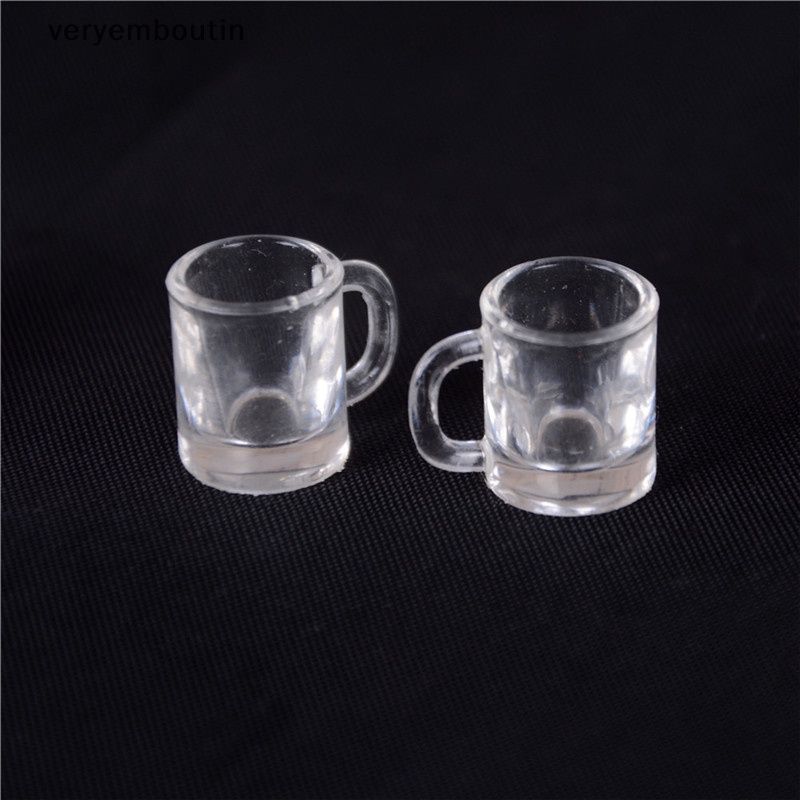 Set 4 Ly Thủy Tinh Uống Bia Bằng Nhựa Tỉ Lệ 1 / 12 Trang Trí Nhà Búp Bê